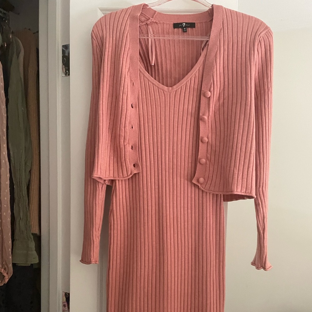 7 For All Mankind Ribbed Tank Dress & Sweater